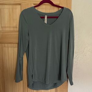 Athleta V-Neck Long Sleeve Top - Gray